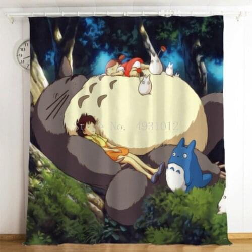 Cartoon Japanese Anime Totoro Blackout Curtain Bedroom Living Room Kitchen Computer Room Home Decoration Kids Children’s Gifts