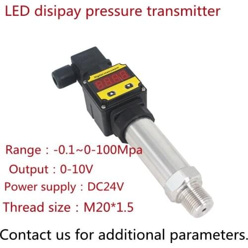 0-10v output LED digital display Pressure Transducer Transmitter Stainless Steel Oil Air Water pressure transmitter