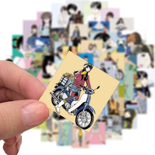 10/50Pcs Vintage Pink Comic Girl illustration Stickers DIY Scrapbooking Postcard Mobile Phone Photo Prop Wall Decoration Sticker