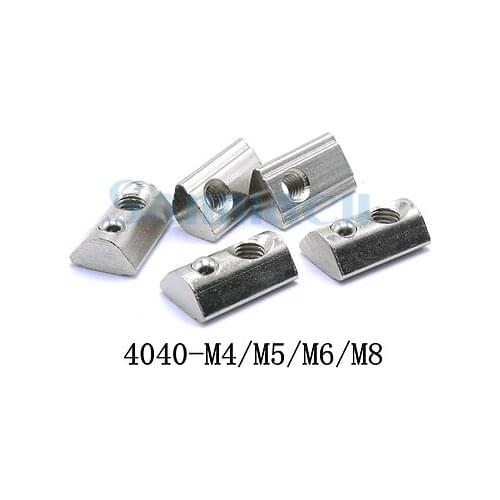 10pcs T Spring Nut M4 M5 M6 M8 Half Round Elasticity Block for 4040 Aluminium Profile