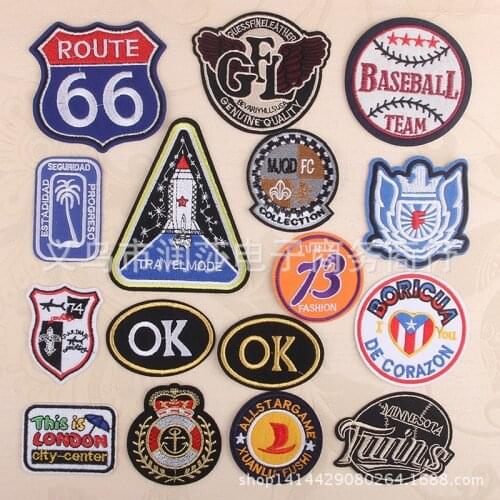 50pcs/lot Round Embroidery Patch Letter Number Baseball Clothing Decoration Accessory Strange Thing Iron Heat Transfer Applique