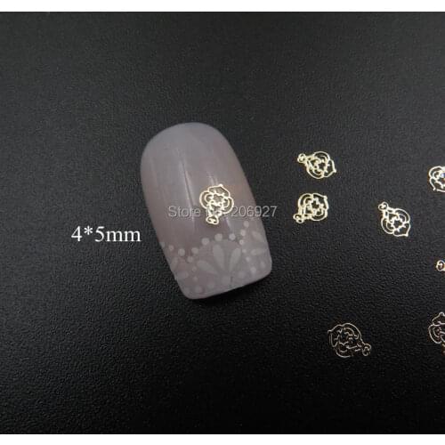MS348-2 100pcs Gold Cute Deco Metal Sticker Nail Art Metal Sticker Nail Art Decoration Non-adhesive Sticker
