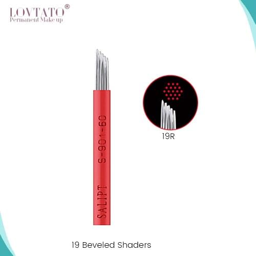 19 Beveled Shaders Needles Microblading Shading Needle Shade Blades Tattoo Fog 3D Eyebrow Aiguille Permanent Makeup Agujas EXP