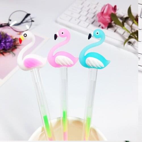 24 pcs Creative cartoon hand account special pen swan candy color painting high gloss powder color gel pen