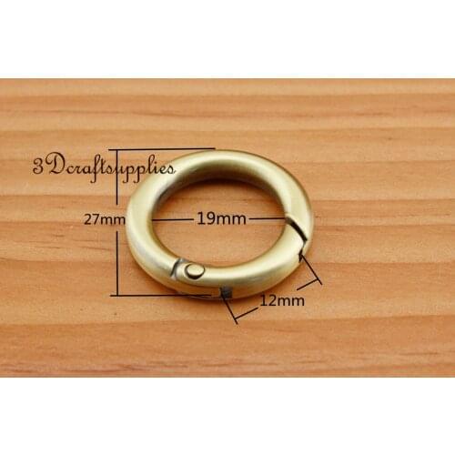 6PC Spring Gate Ring Snap Clip Trigger alloying metal anti bronze 3/4 inch U168