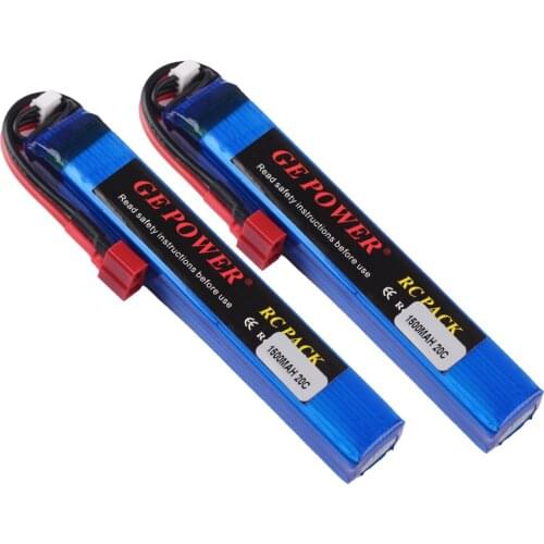 GE Power 7.4V 11.1V 2S 3S 1500mAh 20C Tamiya/XT30/SM/T Plug Lipo Battery For Electric Water Gun / Mini Airsoft / BB Air Pistol