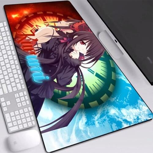 Anime Mouse Pads Date A Live Picture Printed Mice Mat Rubber Desktop Mats for Laptop Computer PC Mice Pad with Locked Edge Big