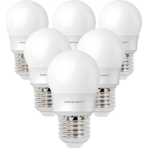 E27 LED Golfball Light Bulb ( P45 / Frosted / 5 Watt / 500 Lumens / 50W Equivalent / Non-Dimmable / Edison Screw )