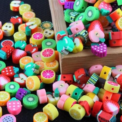 DIY Beads 50Pcs Colorful Ceramics Bead Cute Flower Fruit Shape Beads For Handmade Jewelry Making Bracelet Necklace Accessories