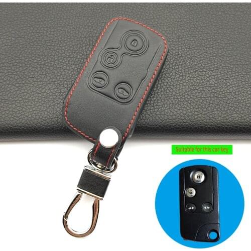 100% Genuine Leather Car Key Case Cover For Honda Elysion 2012 2015 Car Key Bag / Wallet Stand Holder 4 buttons Remote Key Shell