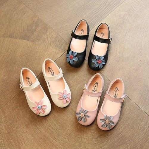 Childrens shoes 2019 autumn new Korean version of the small flower girl shoes princess shoes shoes