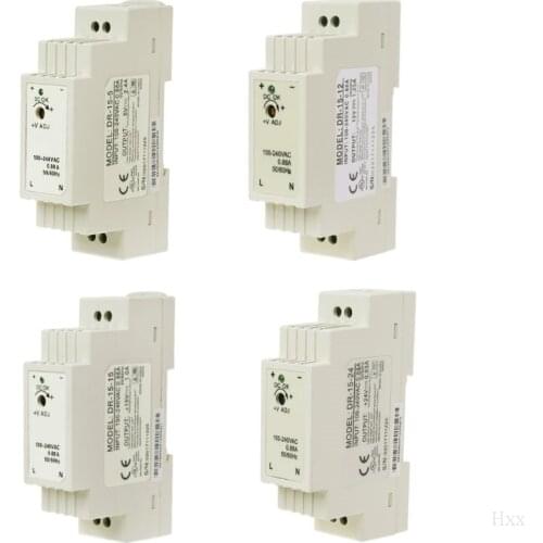 DR-15W Industrial DIN Rail Switching Power Supply 5V 12V 15V 24V New