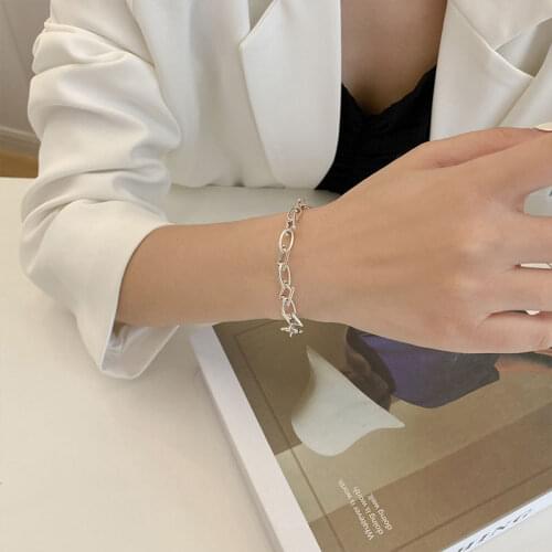 Europe Ins Simple OT Buckle Bracelet Plated 925 Sterling Silver Couple Hip-hop Thin Chain Personality Hand Ornaments Jewelry