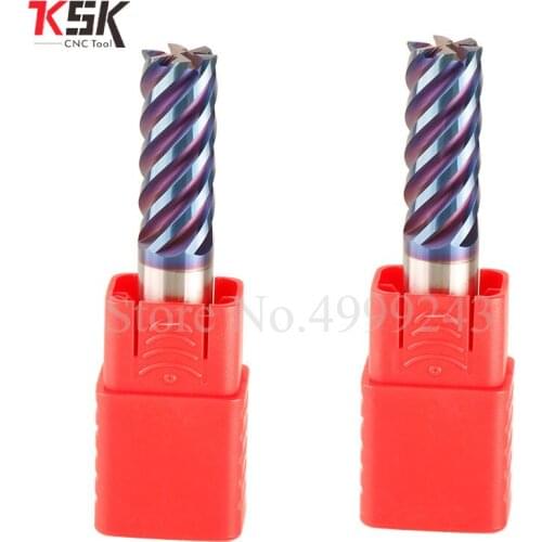 5pcs/lot 4mm 6mm 8mm 10mm 12mm Germany supper hard NACO coating HRC70 6 flute milling cutting tool for hardnessend mills