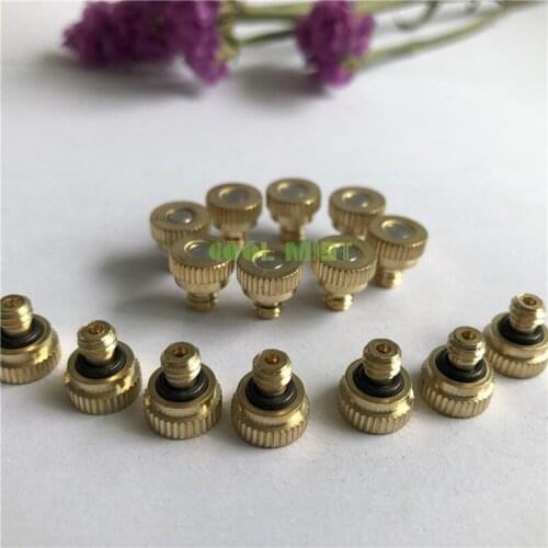 H56 Brass Mist Nozzles 10/24UNC Threaded Misting Fogging Spray Sprinkler Head 0.1mm-0.8mm nozzles 5pcs/lot for Outdoor Watering