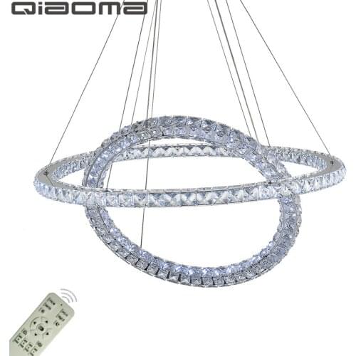 Crystal Chandeliers Lighting Fixtures Modern Crystal Chandelier Round Ring Design Hanging Chandelier Lighting Lamps for Dinning