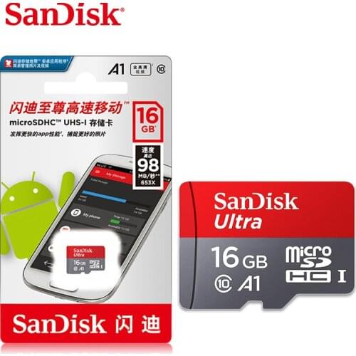 SanDisk Ultra microSD 16GB 32GB TF/SD Flash Card 64GB 128GB 256GB 200GB microSD Cards UHS-I card A1-rated for smartphones