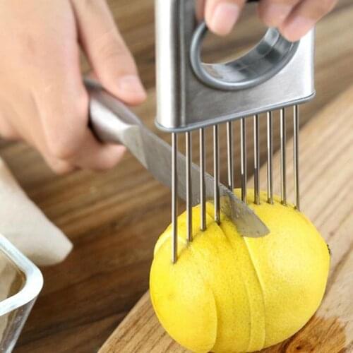 Stainless Steel Multi-purpose Onion Cutter Plastic Vegetable Slicer Tomato Cutter Metal Meat Needle Kitchen Gadgets Cocina Home