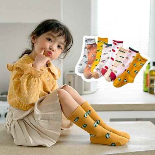 1 Pair Lytwtws Anti Slip Floor Cartoon Kids Toddlers Autumn Spring Kawaii Cute Fruit Newborn Cute Cotton Baby Girl Socks