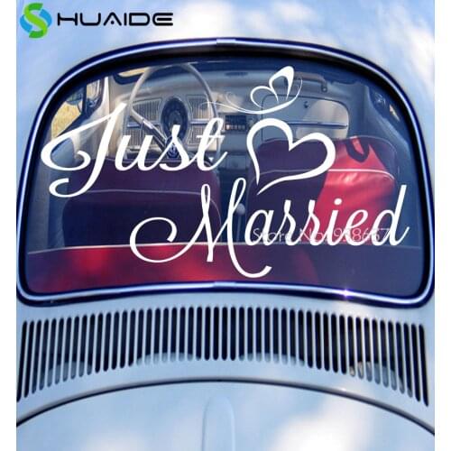 New Just Married Wedding Decoration Vinyl Wedding Stickers Waterproof Honeymoon Decal Removable Window Banner Decoration ZA107