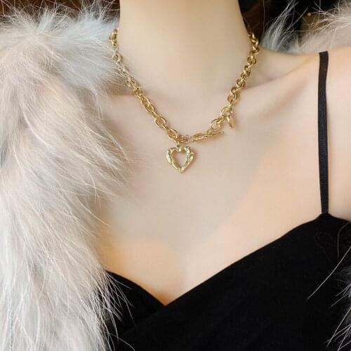 European And American Retro Love Necklace Female Harajuku Cool Style Metal Hip Hop Punk Fashion Clavicle Chain