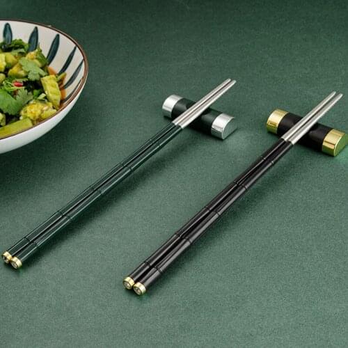 5 pairs Fiberglass 18 8 Metal Chopsticks, Reusable Chopsticks Dishwasher Safe Non-Slip