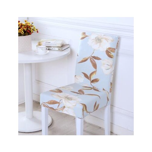Office Chair Covers Spandex Computer Chair Slipcover Flower Printed Removable Rotating Chair Covers Stretch Slipcover