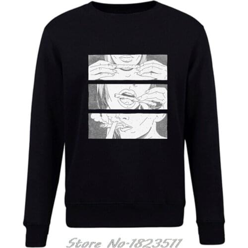 Men Autumn Winter pullover Fleece Hoodie Roll Lick Smoke Sweatshirt Joint High Hemp Roll Blunt Hip Hop Jacket Tops