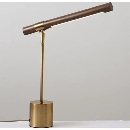 Nordic wood LED Desk Lights Grain Copper 7W Minimalist Modern Iron Bedroom Beside Table Lamp Luxury Home Decor Light Fixtures