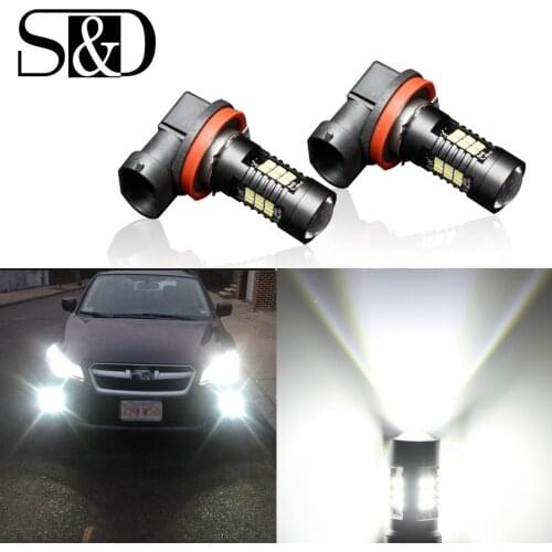2Pcs H8 H11 Led Bulbs Fog Lights 3030SMD Bulb 1200LM 6000K White Car Driving DRL Daytime Running Lamp Auto Leds Light 12V