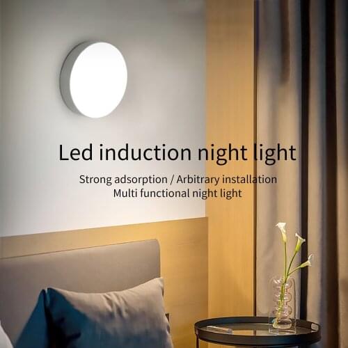 LED Motion Sensor Night Light USB Rechargeable Bedroom Wall Lamp Stairs Intelligent Body Light Sensor Lamp Ночники