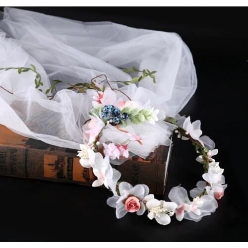 Cloth floral veil headband bridal tiara wedding bridal hair accessory