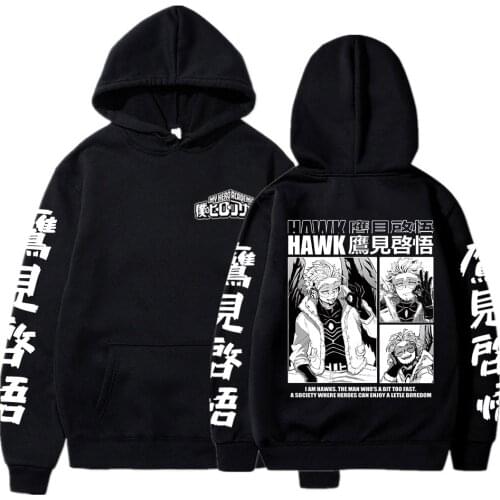 Anime My Hero Academia MHA Hoodie Hawk Manga Icons Sweatshirt Boku No Hero Academia Gift Clothing Sudadera Felpa Moletom