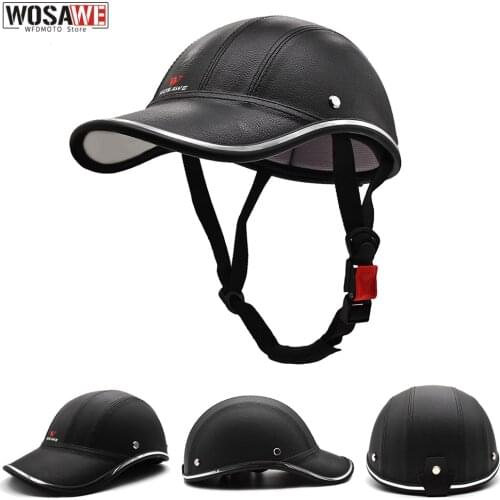 WOSAWE Buckle Helmet Adult Helmet Motorcycle Safety Half Helmet Headset for Bicycle Cycle Moto Scooter Cycling Helmet