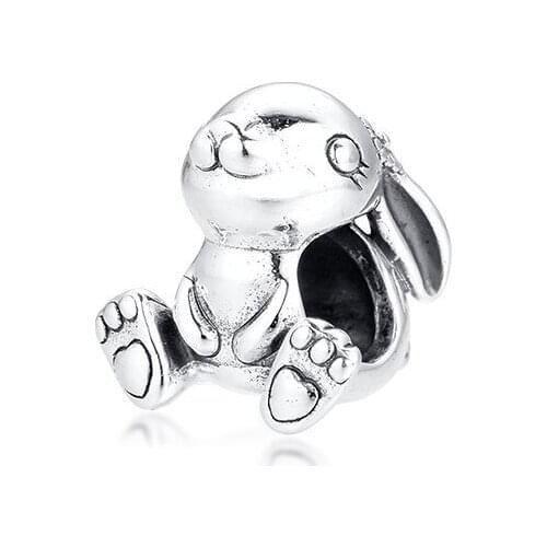 2020 Nini the Rabbit Charm Fits Sterling Silver Jewelry Charms Bracelets For Woman Silver Beads For Jewelry Making