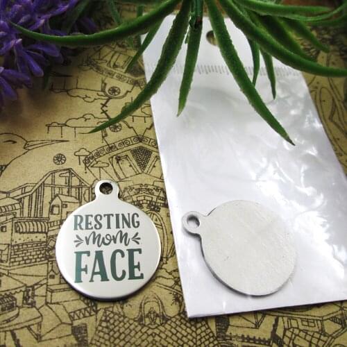 20pcs--"Resting Mom Face"stainless steel charms 5 styles for choosing DIY Charms for necklace bracelets