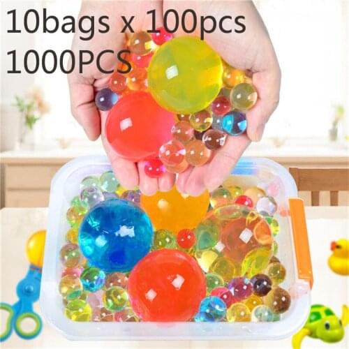 1000pcs/10bags*100pcs Large Hydrogel Pearl Big Crystal Soil Mud Mud Hydrogel Water Beads Mud Grow Ball for Wedding Home Decor