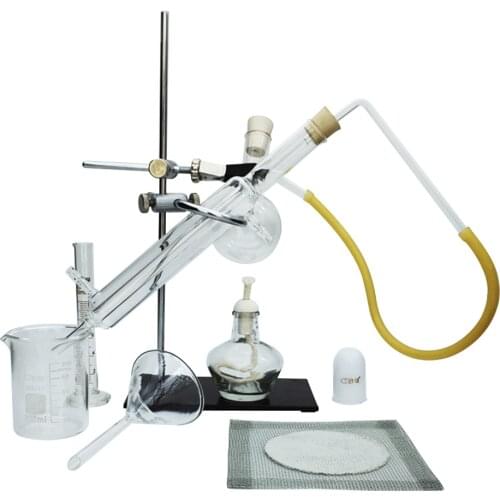 11Pcs small Lab Glass Essential Oil Extraction Distillation Apparatus Water Distiller Purifier Glassware Kits