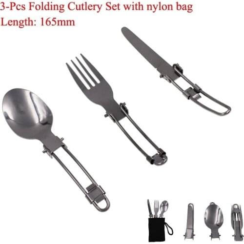 120set Utensil Picnic Stainless Steel Fold Knife Camp Set Combo Long Cookware Spoon Fork Backpack Cutlery Tableware Flatware