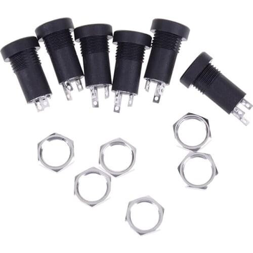 2Pcs/lot 3.5MM Audio Jack Socket 3 Pole Black Stereo Solder Panel Mount With Nuts Connector Black color