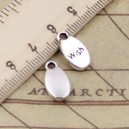 20pcs Charms Plates Inspire Wish Create Believe 15x8mm Tibetan Silver Color Pendants Antique Jewelry Making DIY Handmade Craft