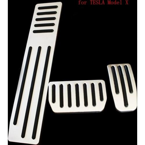 3pcs Aluminium alloy Accelerator Foot Rest Modified Pedal Pad for TESLA Model X Car Styling Decoration Accessory Plate