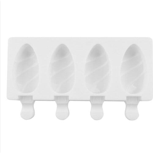 4 Cell Food Grade Silicone Ice Cream Mold Juice Maker Ice Lolly Mould Homemade Tool