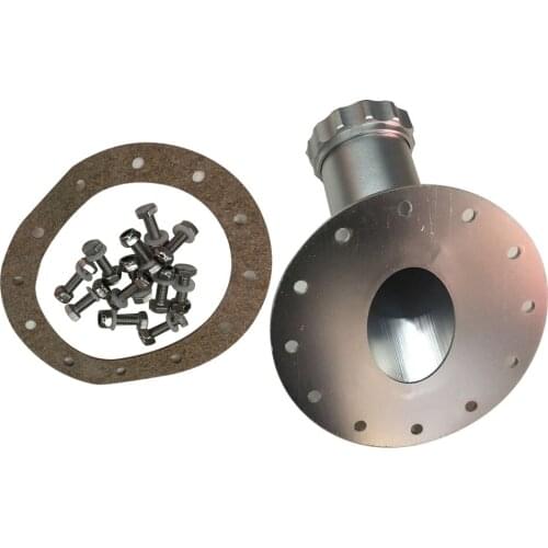 45 Degree 12-Bolt Fuel Light Weight Steel Fuel Cell Gas Tank Fast Fill 2.75inch Filler Neck & Aluminum Cap Sliver