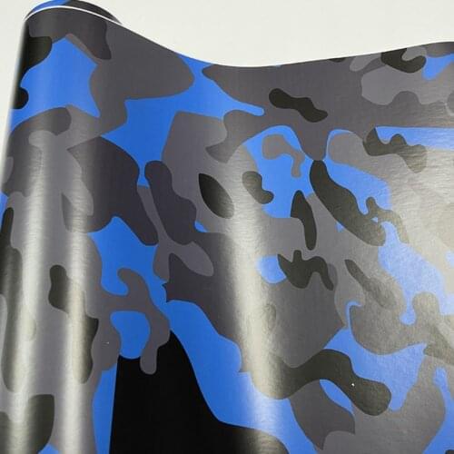 50CM*200/300/400CM BLACK Blue Camo Vinyl Film Car Wrap Motorcycle Decal Phone Laptop Car Styling Camouflage Car Sticker Film