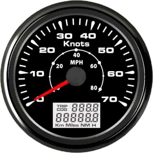 70 Knots 80 MPH GPS Speedometer Gauge 85mm Digital LCD Speedometer Gauge Boat Car fit 9~32V with 7 Colors Backlight