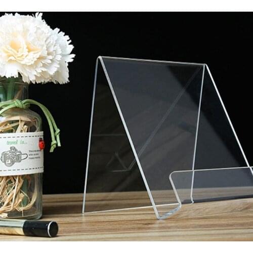 2PCS Acrylic Display Rack Transparent Book Shelf Music Record Display Stand Flat Storage Holder