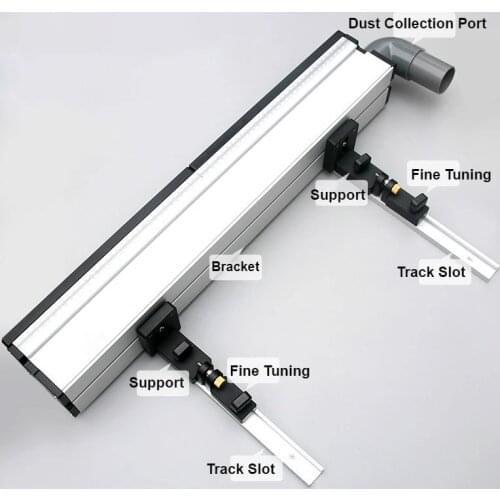 1 Set Woodworking Aluminium Profile Fence with Sliding Brackets Tools for Wood Work RouterTable Saw Table DIY Workbenches