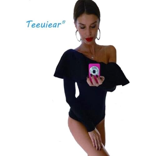 New Off Shoulder Ruffle Hollow Out Blouse Casual Blusas Body Shirt Women Suit Bodycon Autumn Winter Bodysuit Sexy Mujer Camisas