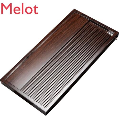 Wood Whole Ebony Tea Tray Solid Wood Tea Table Large and Small Household Tea Pitcher Drainage Kung Fu Tea Set Simple
